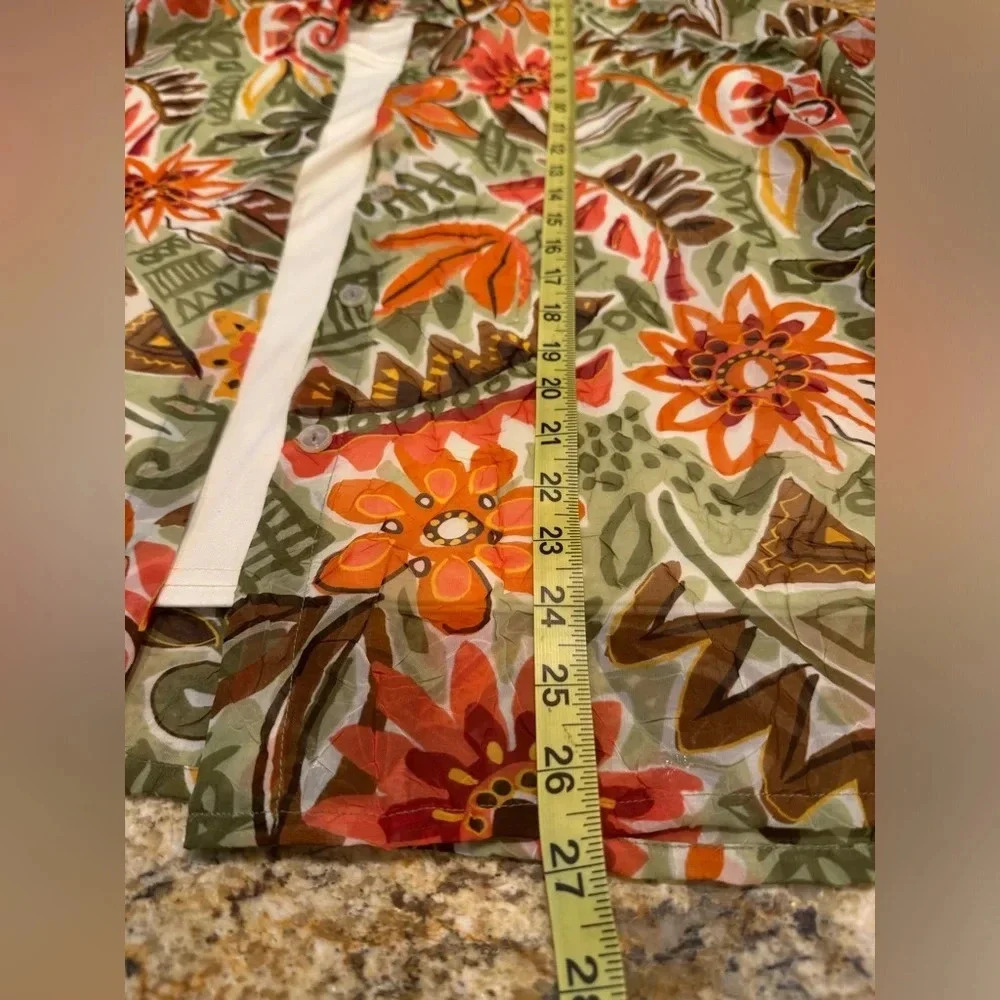 Alfred Dunner Women's Size 10 Blouse Tank Top Floral Fall Colors ¾ Sleeve - Picture 7 of 9